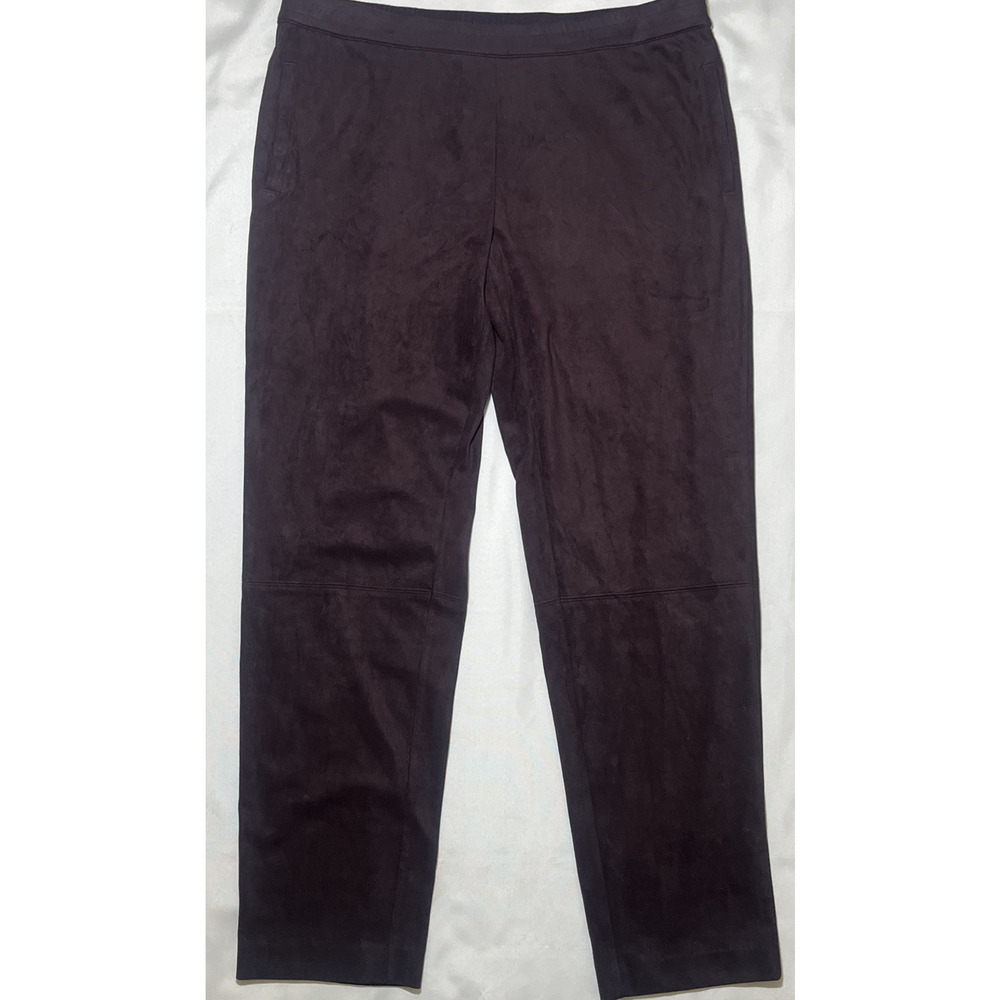 J.Jill Wearever Collection Sz M Tall Plum Color Faux Suede Leggings Pants Women